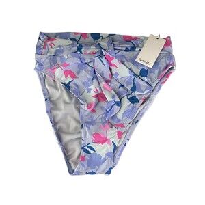 Splendid High Waisted Floral Blue/Pink Bathing Suit Bottom Size Small